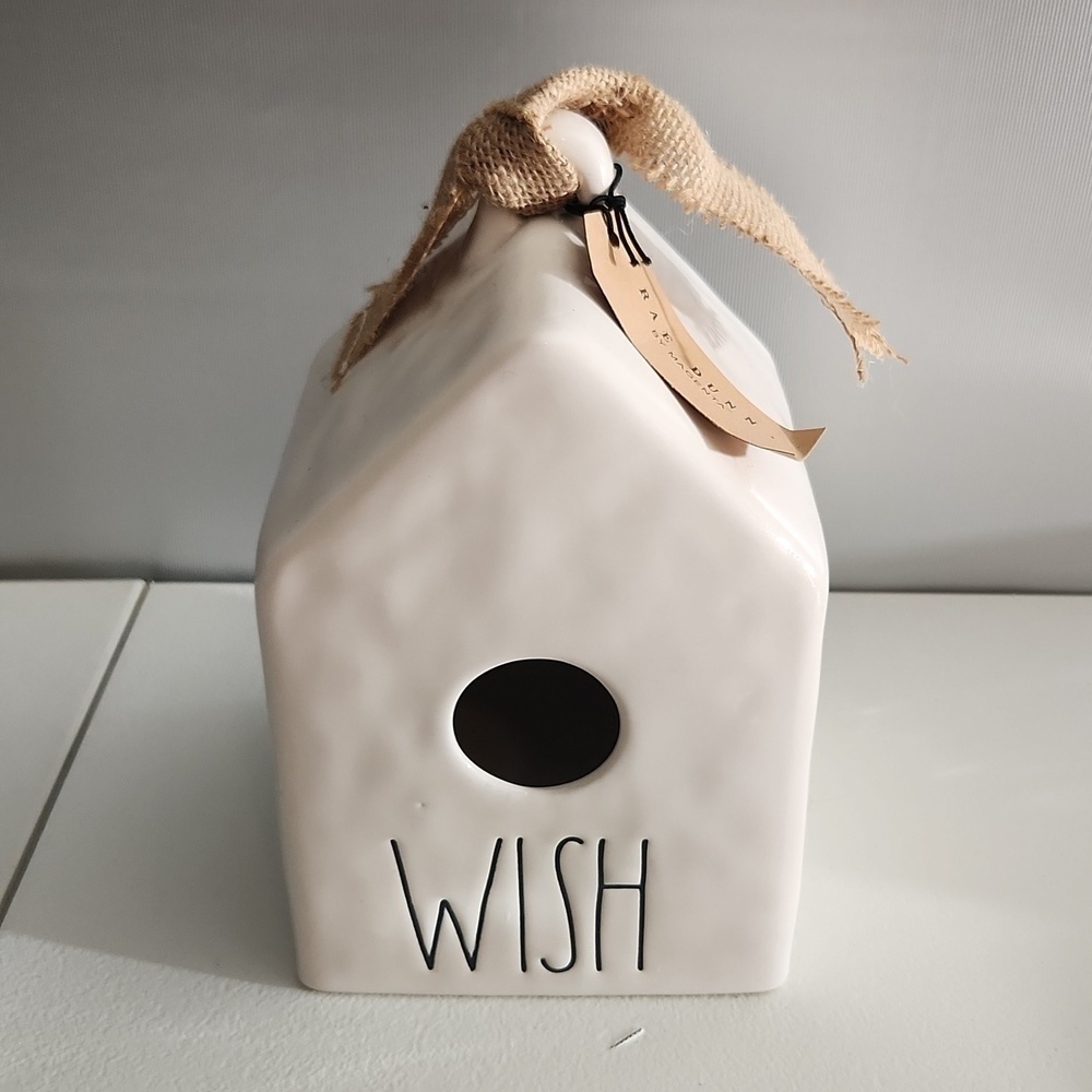 Rae Dunn bird house bank ceramic NEW Wish